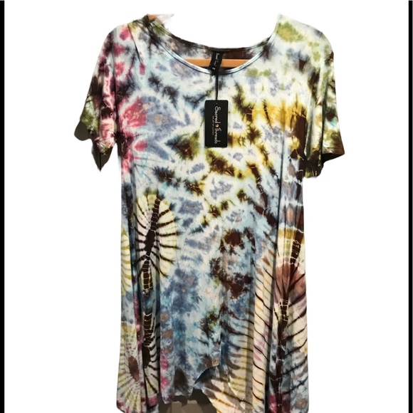 NWT.  Tye Dye Dress/Tunic.  219214.  02.  GR/PK - Picture 2 of 2